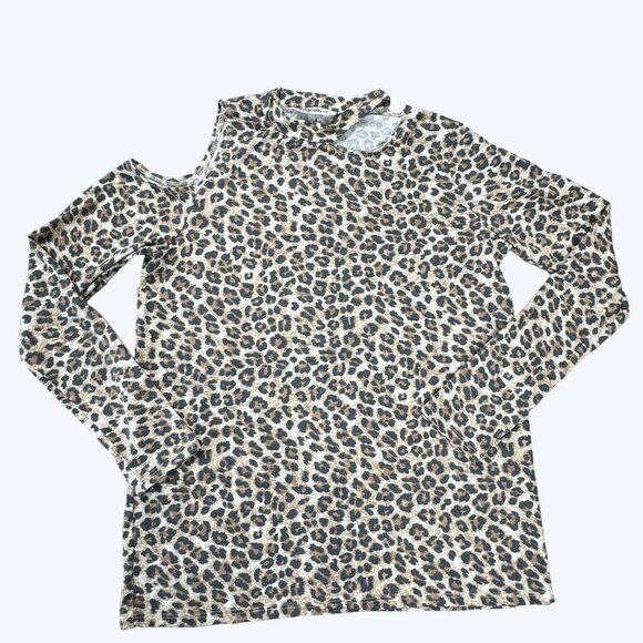 Haptics by Holly Harper Cheetah Print Blouse Asymmetrical Size Small‎ - Picture 1 of 8